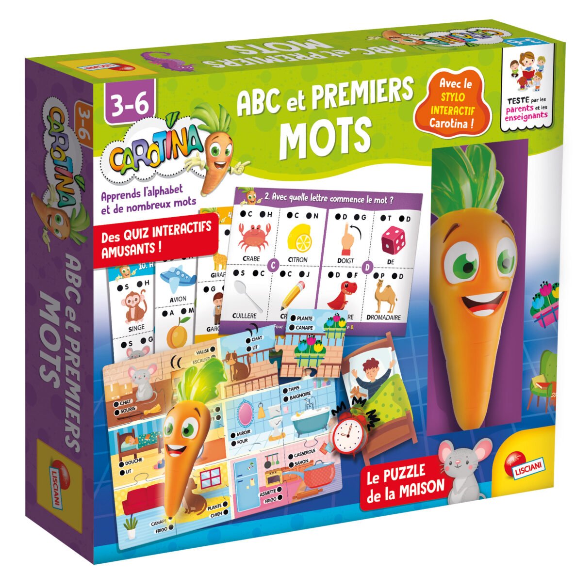 Carotina Alphabet Book – Alphabet and First Words with Talking Pen – Lisciani