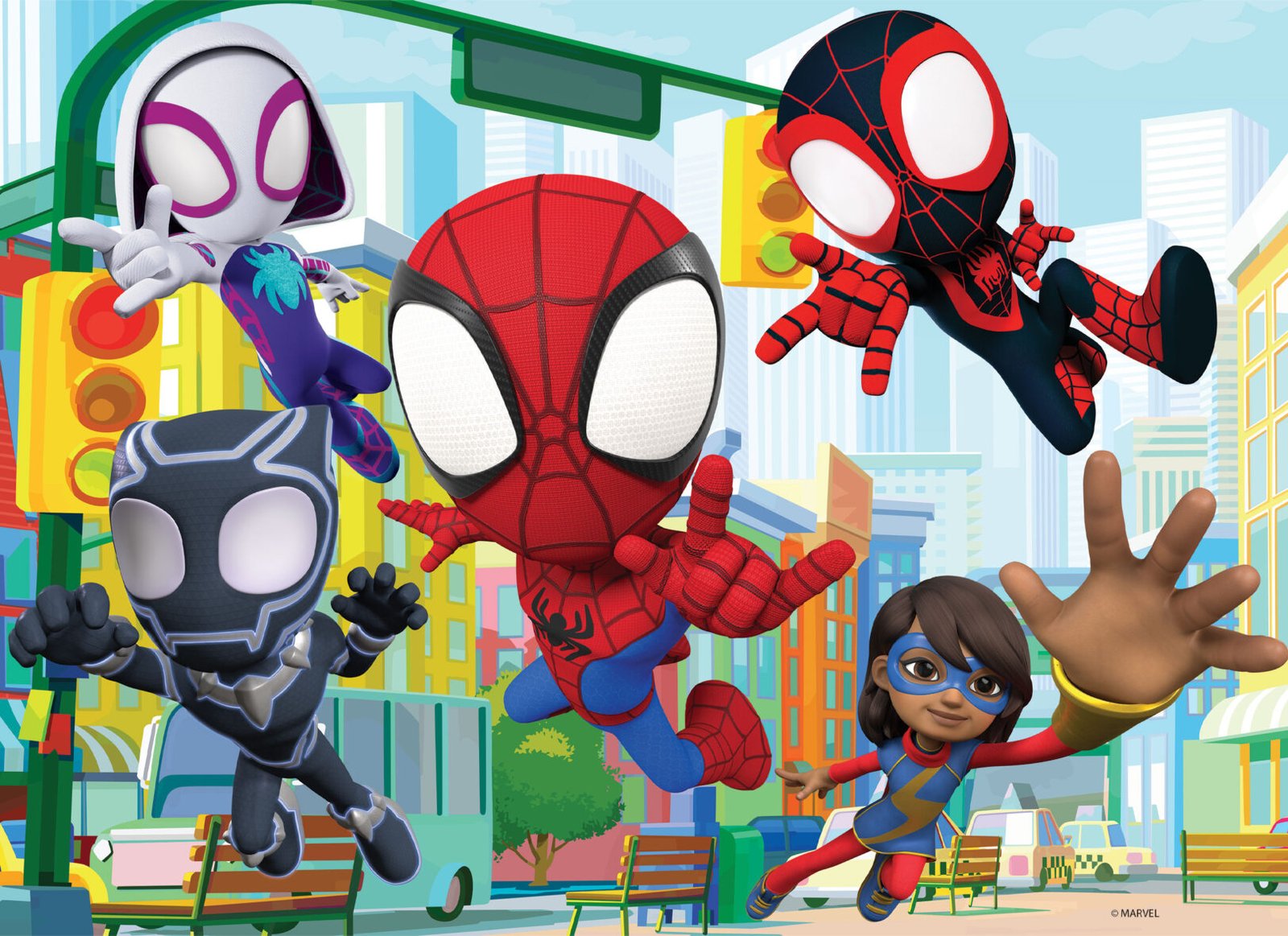 Puzzle Double-Face Spidey – 24 pièces – Format Compact – Lisciani
