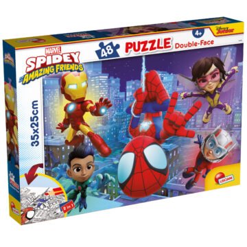 Puzzle Double-Face Spidey – 48 pièces – Format Compact – Lisciani