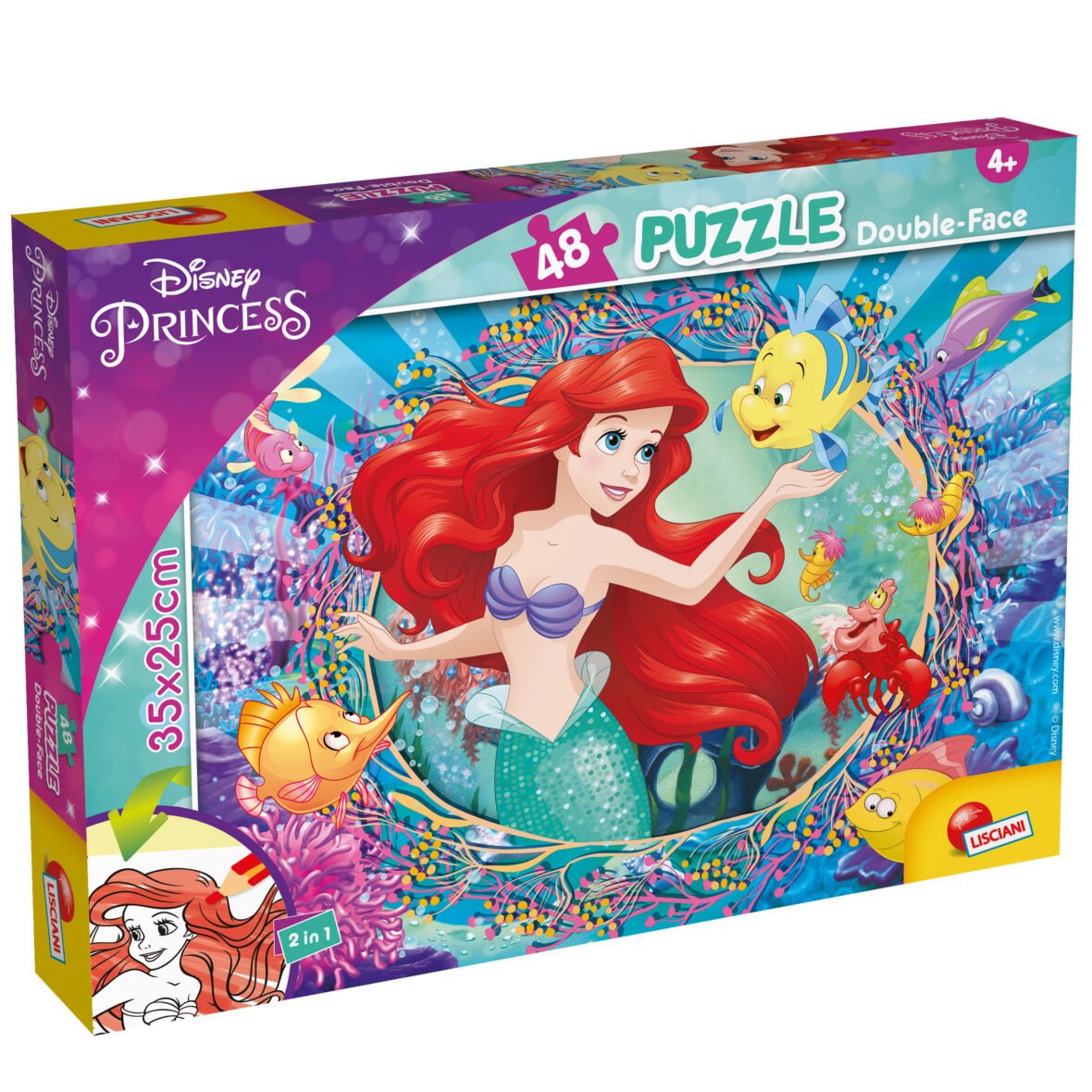 Puzzle Double-Face Ariel – 48 pièces – Format Compact – Lisciani