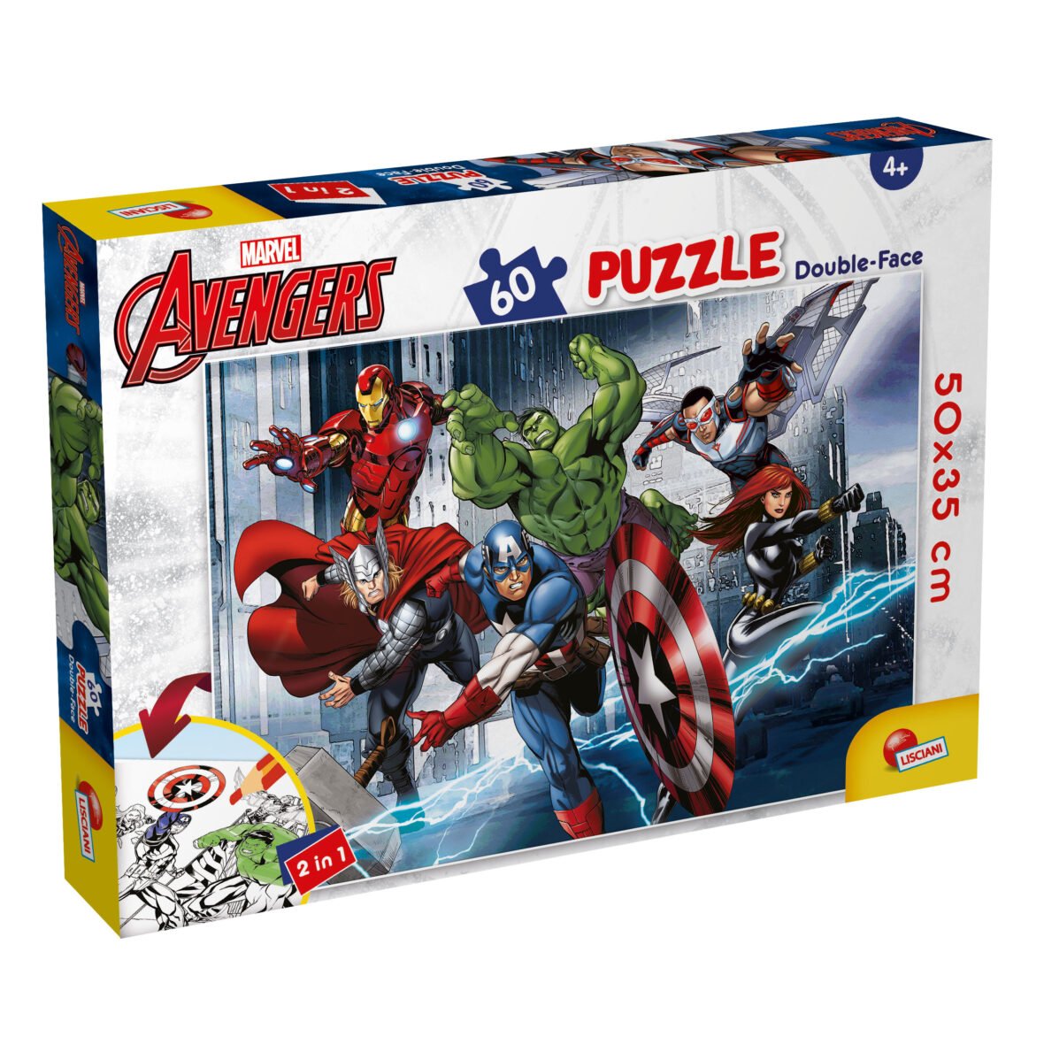 Puzzle Double-Face Avengers – 60 pièces – Lisciani