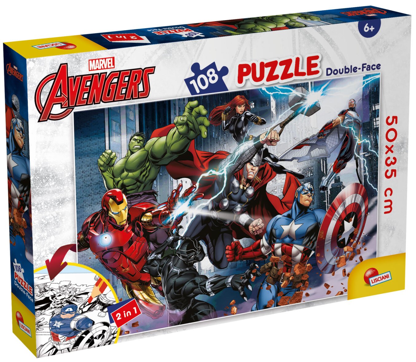 Puzzle Double-Face Avengers – 108 pièces – Lisciani