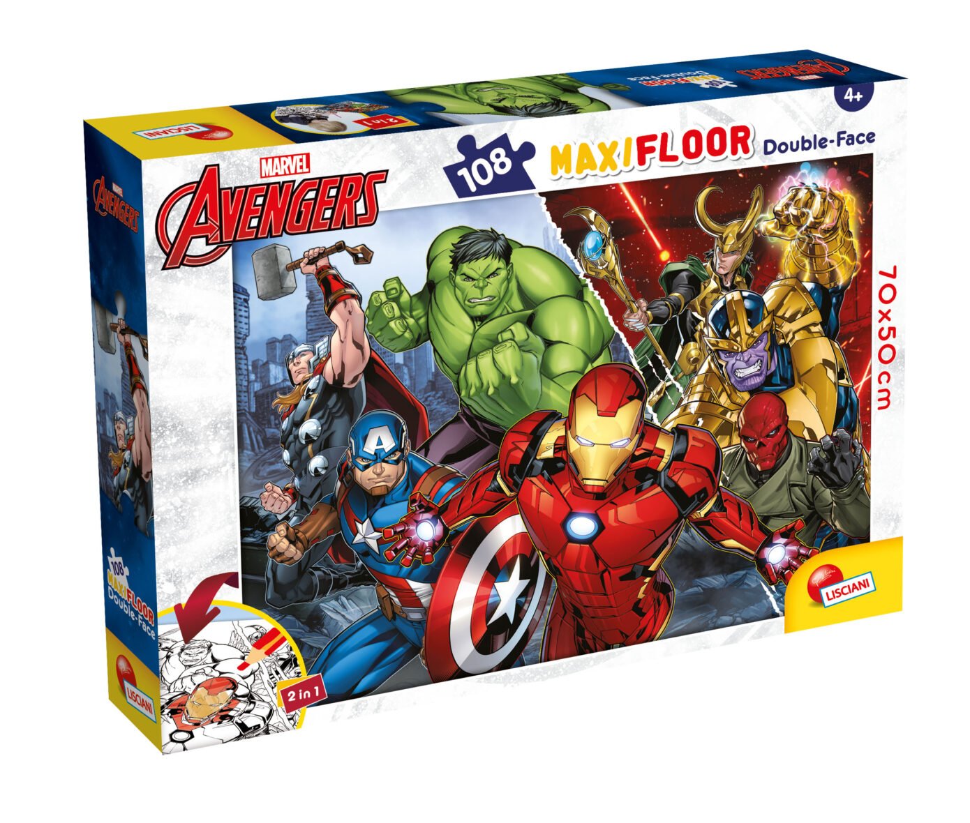 Puzzle Double-Face Géant Avengers – 108 pièces – Lisciani