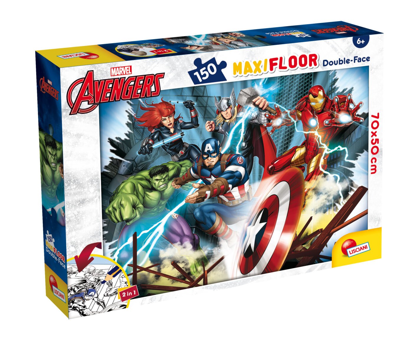 Puzzle Double-Face Géant Avengers – 150 pièces – Lisciani