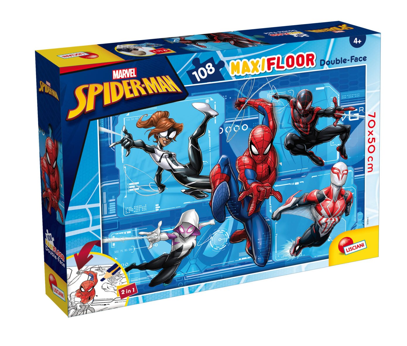 Puzzle Double-Face Géant Spider-Man – 108 pièces – Lisciani