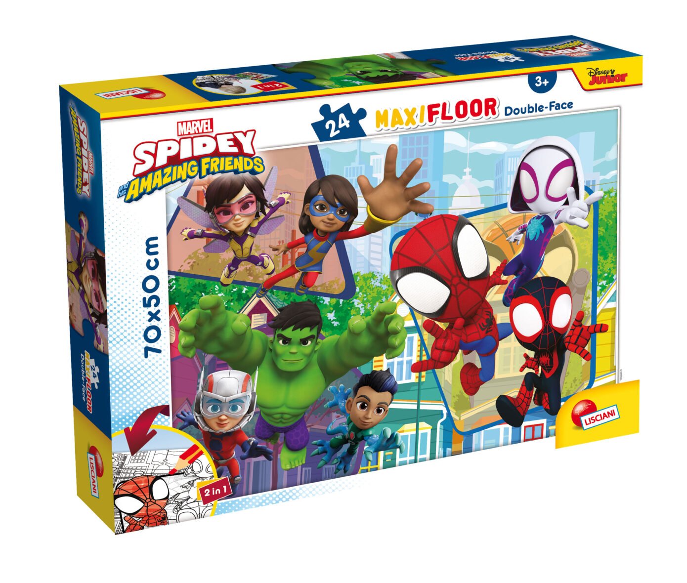 Puzzle Double-Face Géant Spidey – 24 pièces – Lisciani