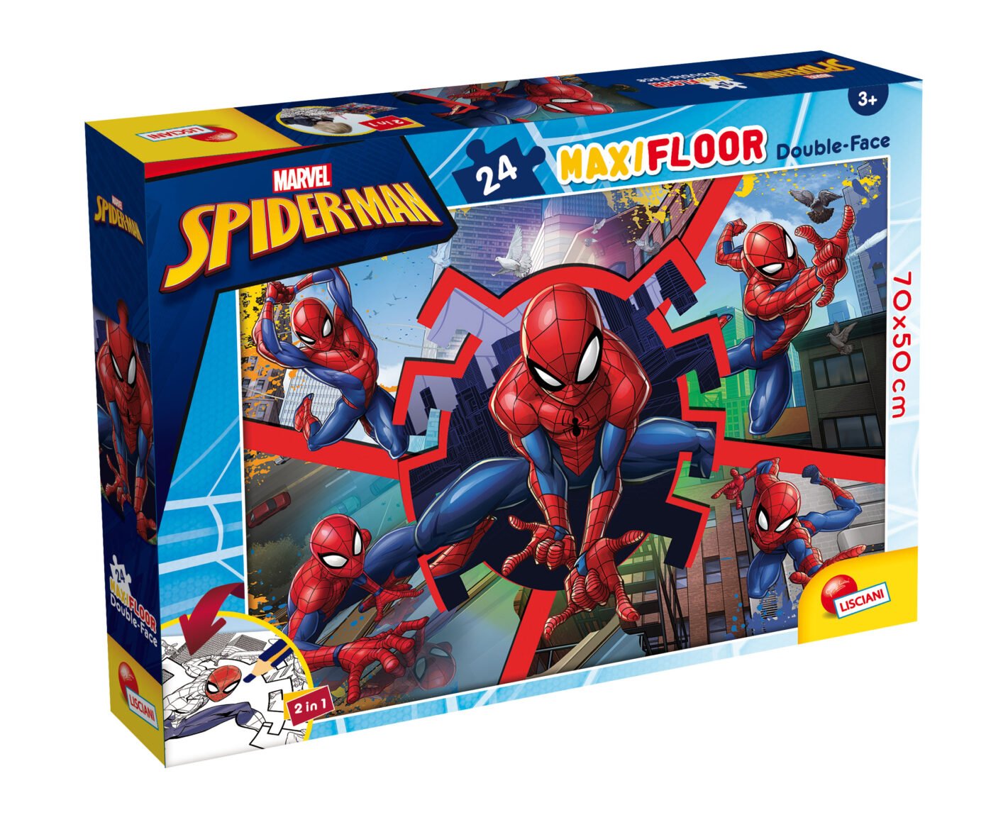 Puzzle Double-Face Géant Spider-Man – 24 pièces – Lisciani