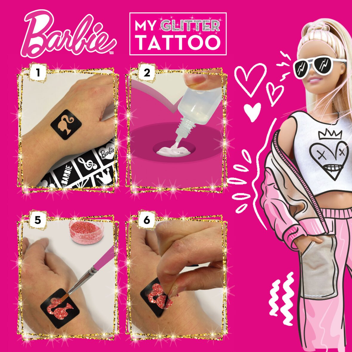 Coffret Barbie – Mes Tatouages Pailletés – Lisciani