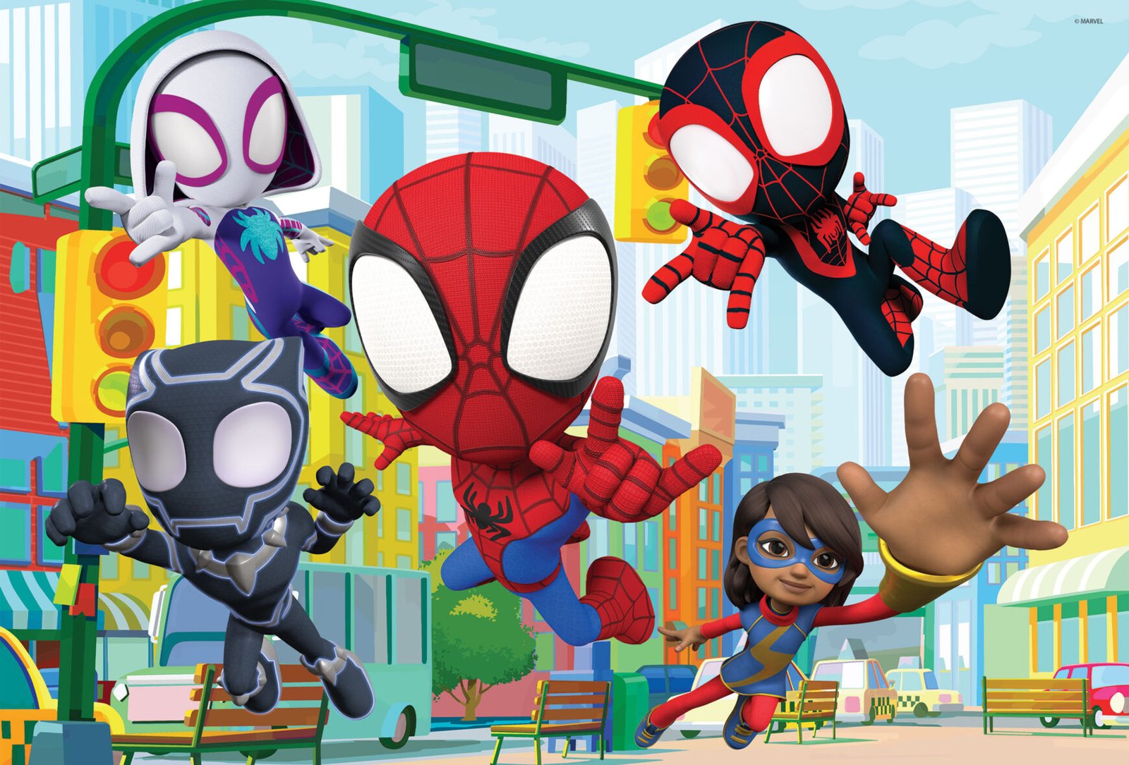 Puzzle Double-Face Géant Spidey – 2 x 24 pièces – Lisciani