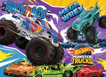 Puzzle Double-Face Hot Wheels Monster Trucks – 48 pièces – Format Compact – Lisciani
