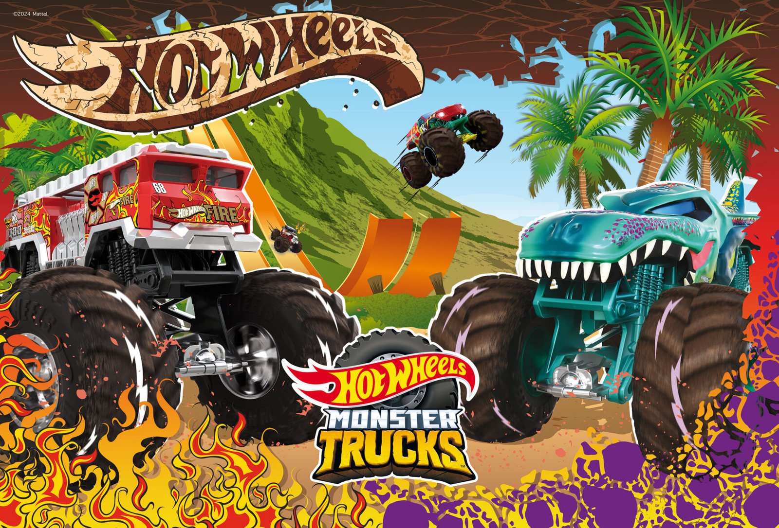 Puzzle Double-Face Hot Wheels Monster Trucks – 60 pièces – Lisciani
