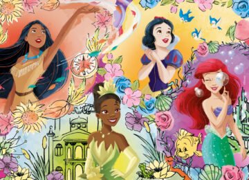Puzzle Double-Face Disney Princesses – 24 pièces – Format Compact – Lisciani