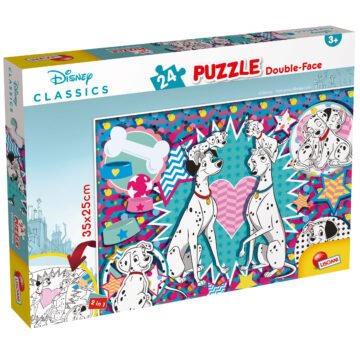 Puzzle Double-Face Les 101 Dalmatiens – 24 pièces – Format Compact – Lisciani