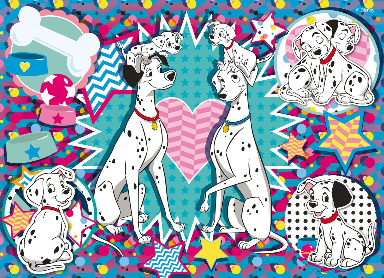Puzzle Double-Face Les 101 Dalmatiens – 24 pièces – Format Compact – Lisciani