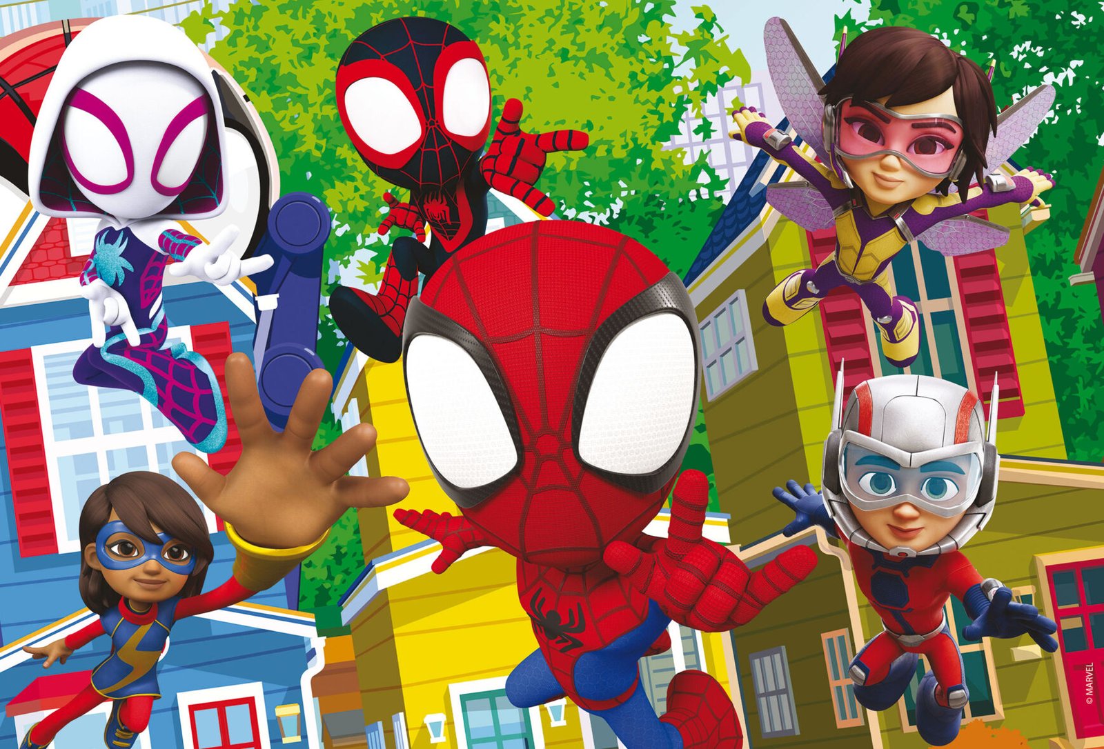 Puzzle Double-Face Spidey – L’Équipe – 24 pièces – Lisciani