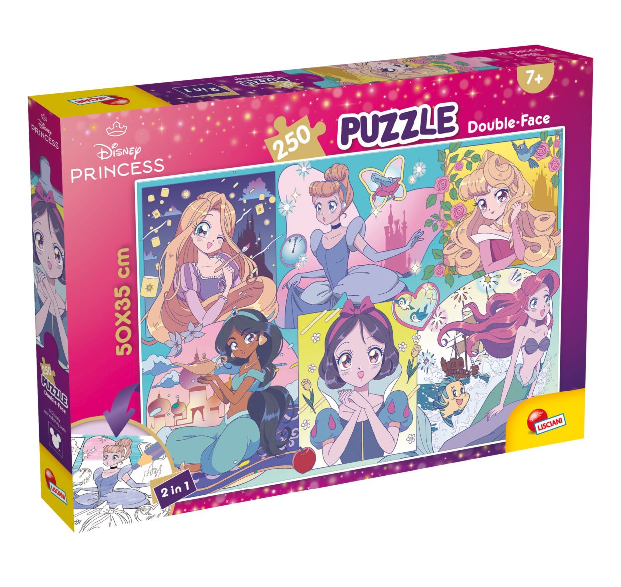 Puzzle Double-Face Disney Princesses Manga – 250 pièces – Lisciani