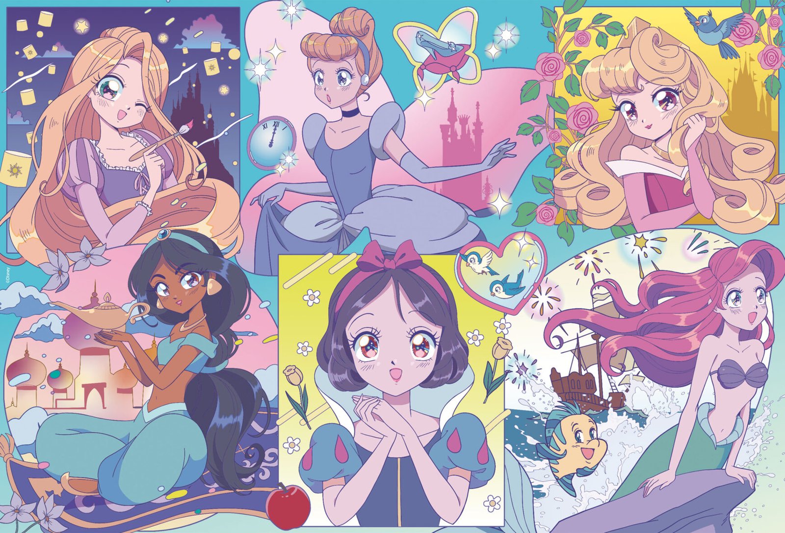 Puzzle Double-Face Disney Princesses Manga – 250 pièces – Lisciani