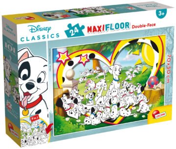 Puzzle Double-Face Géant Les 101 Dalmatiens – 24 pièces – Lisciani