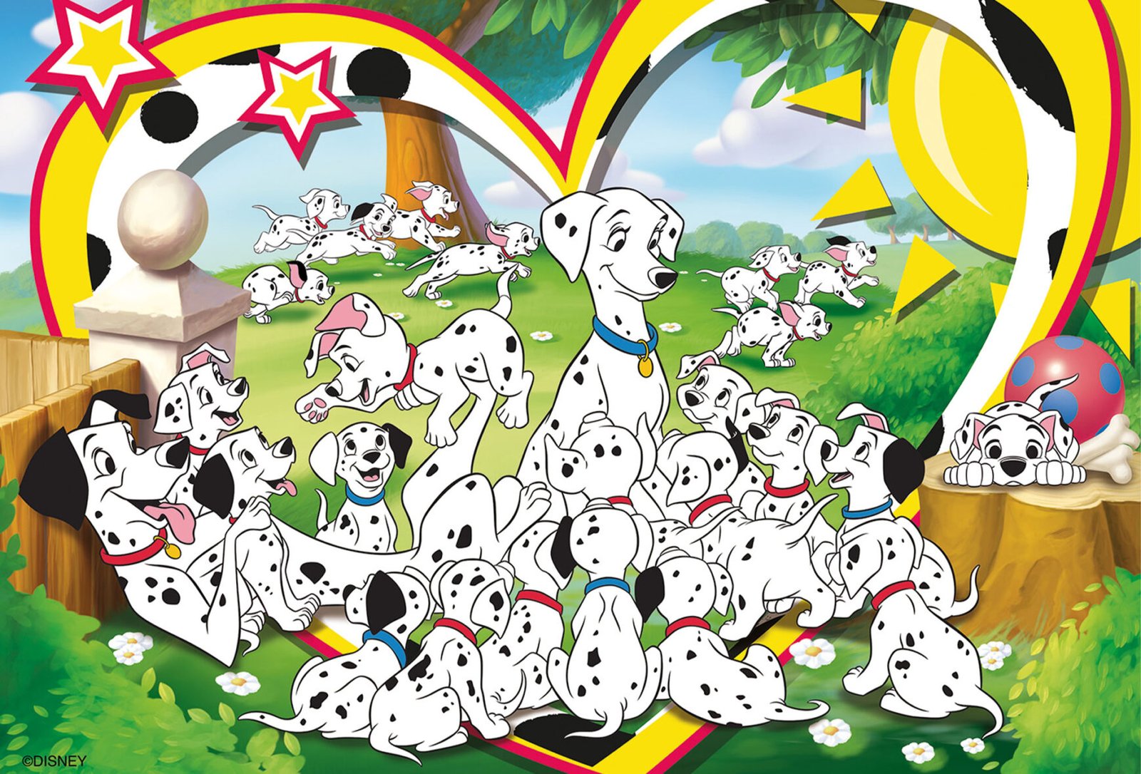 Puzzle Double-Face Géant Les 101 Dalmatiens – 24 pièces – Lisciani