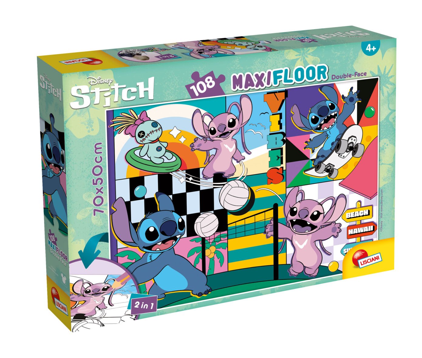 Puzzle Double-Face Géant Lilo et Stitch – 108 pièces – Lisciani