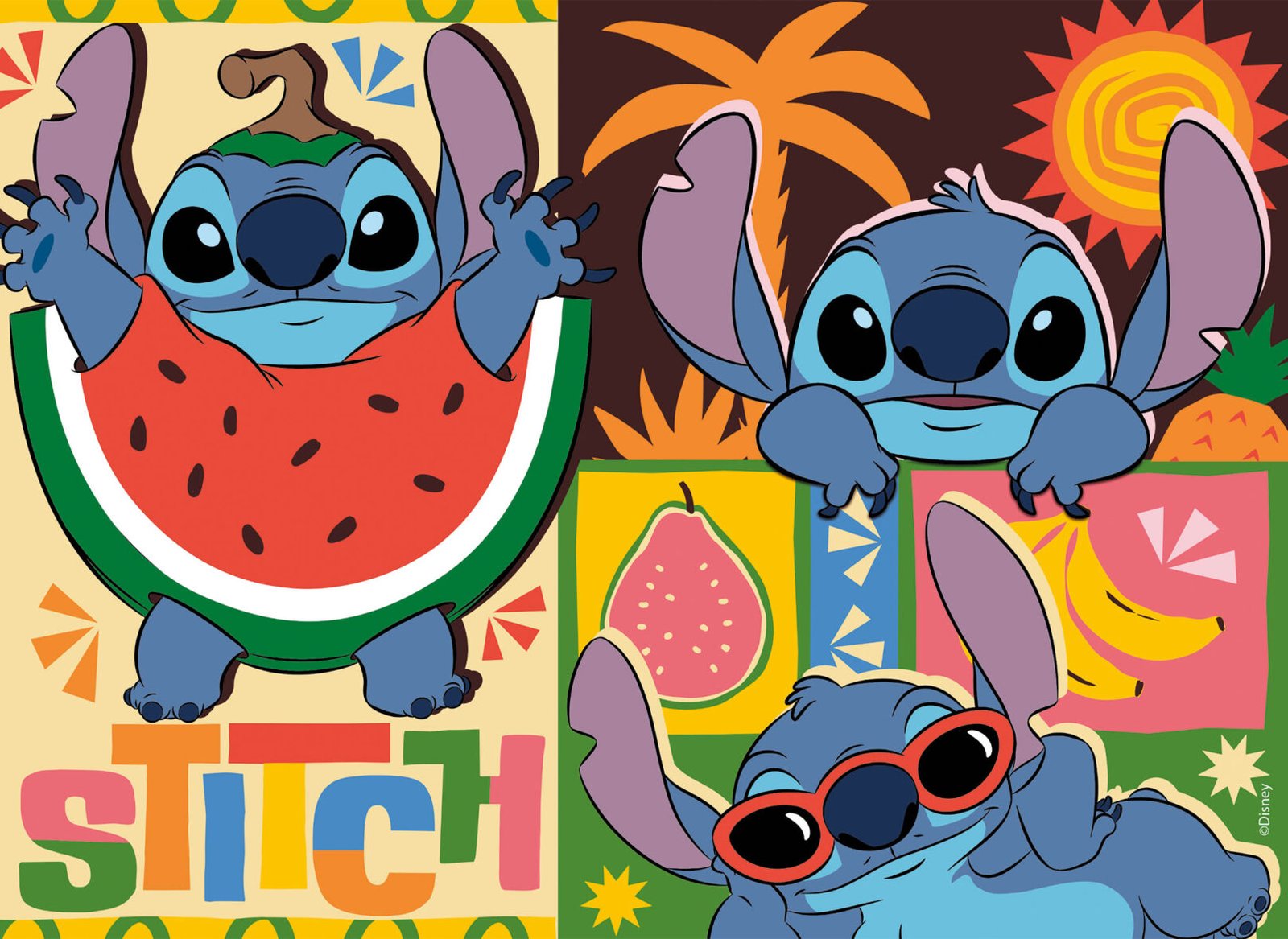 Puzzle Double-Face Géant Lilo et Stitch – 4 x 48 pièces – Lisciani