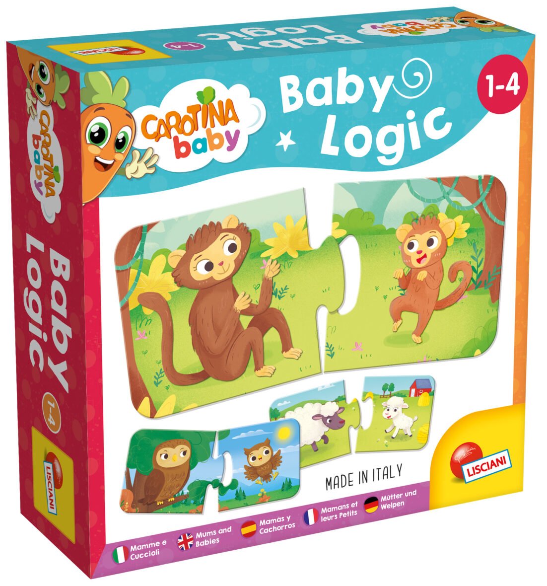 Jeu d’Association Carotina Baby – Mamans et Petits Animaux – Lisciani
