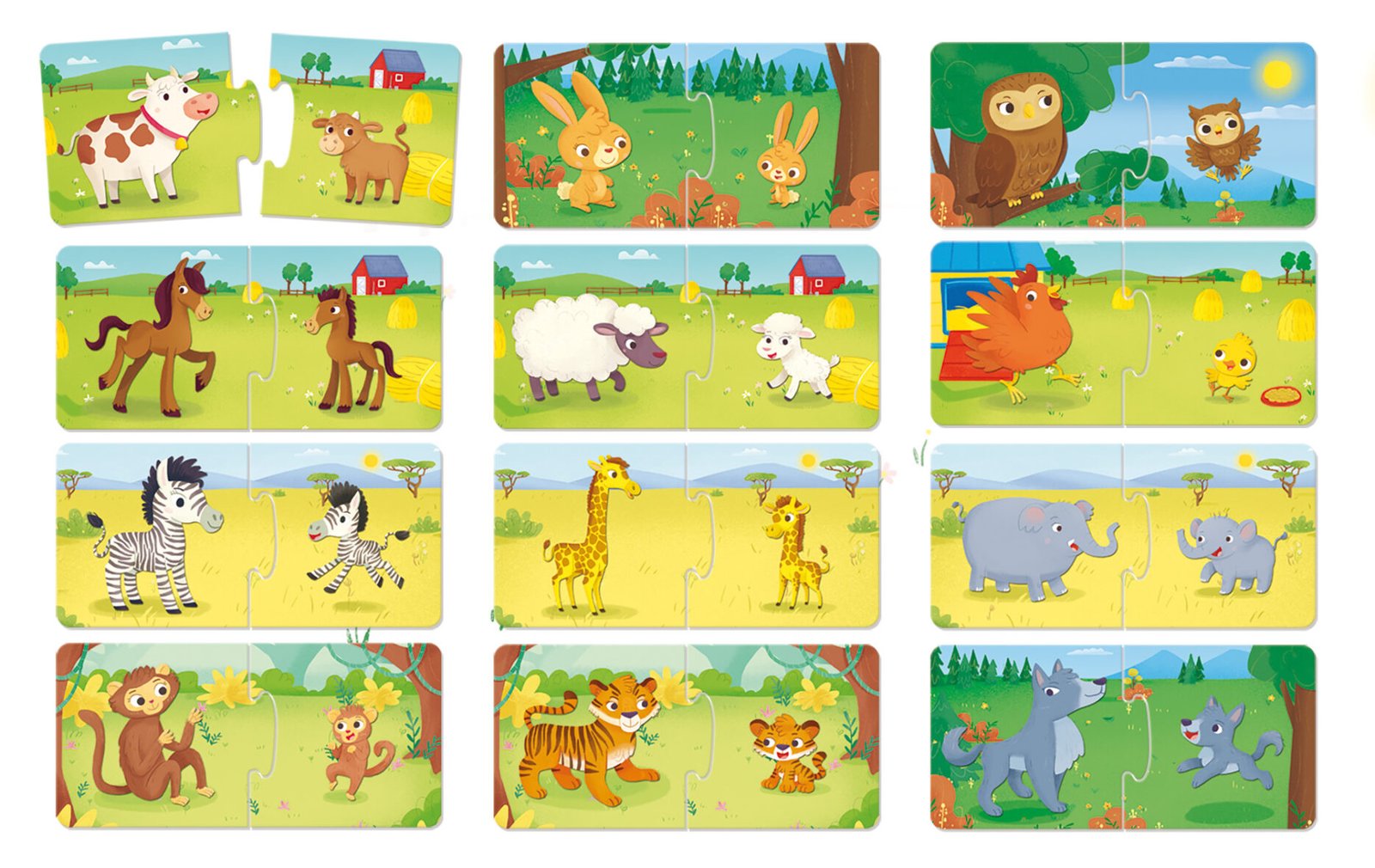 Jeu d’Association Carotina Baby – Mamans et Petits Animaux – Lisciani