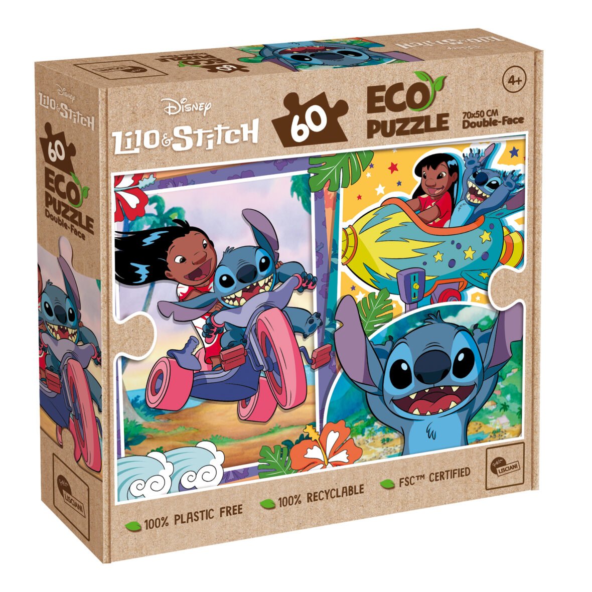 Puzzle Double-Face Éco Stitch – 60 pièces – Lisciani
