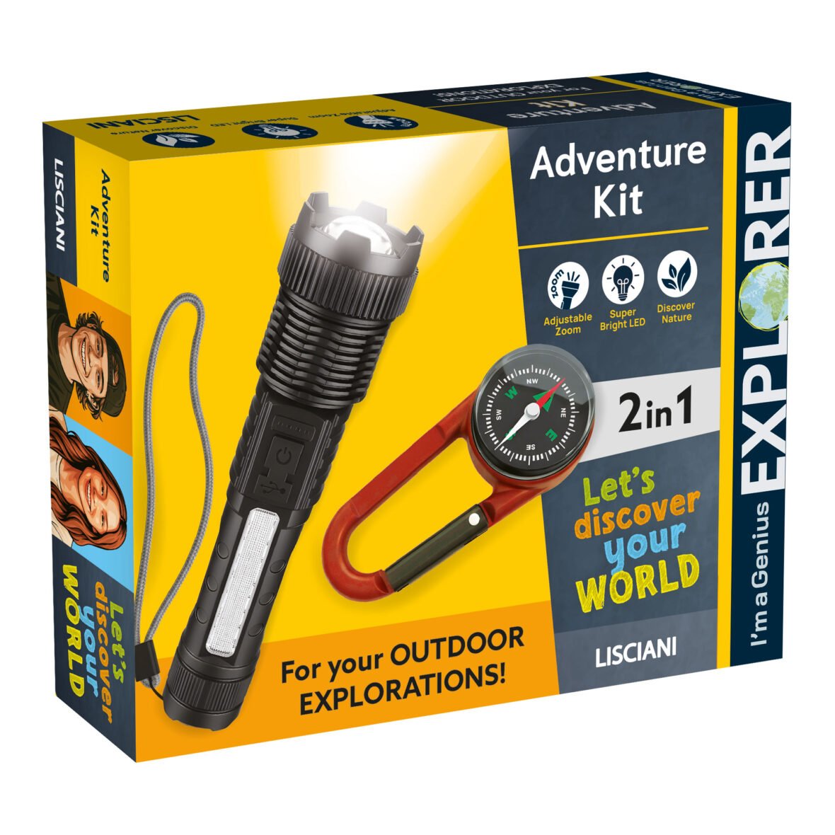 Kit d’Aventure Explorer – Lampe Torche et Boussole – Lisciani