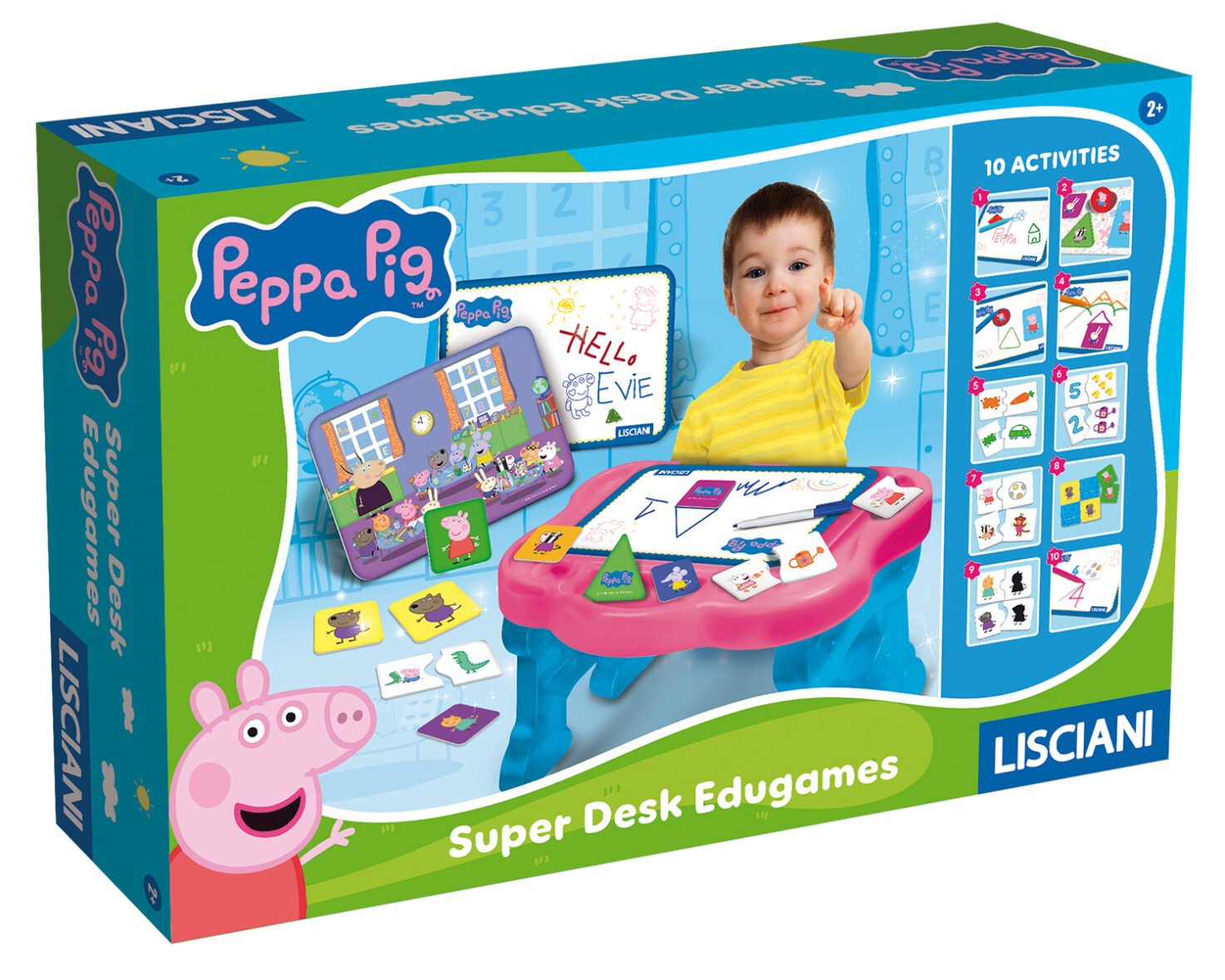 Bureau Peppa Pig Super Desk – 10 Jeux Éducatifs – Lisciani