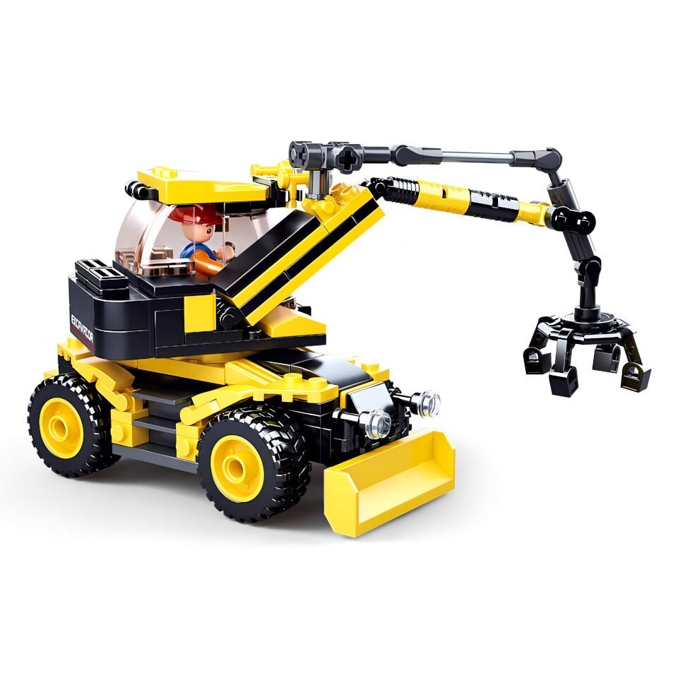 Jeu de Construction – Pelleteuse sur Roues – Sluban