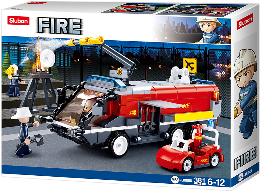 Jeu de Construction – Camion de Pompiers d’Aéroport – Sluban