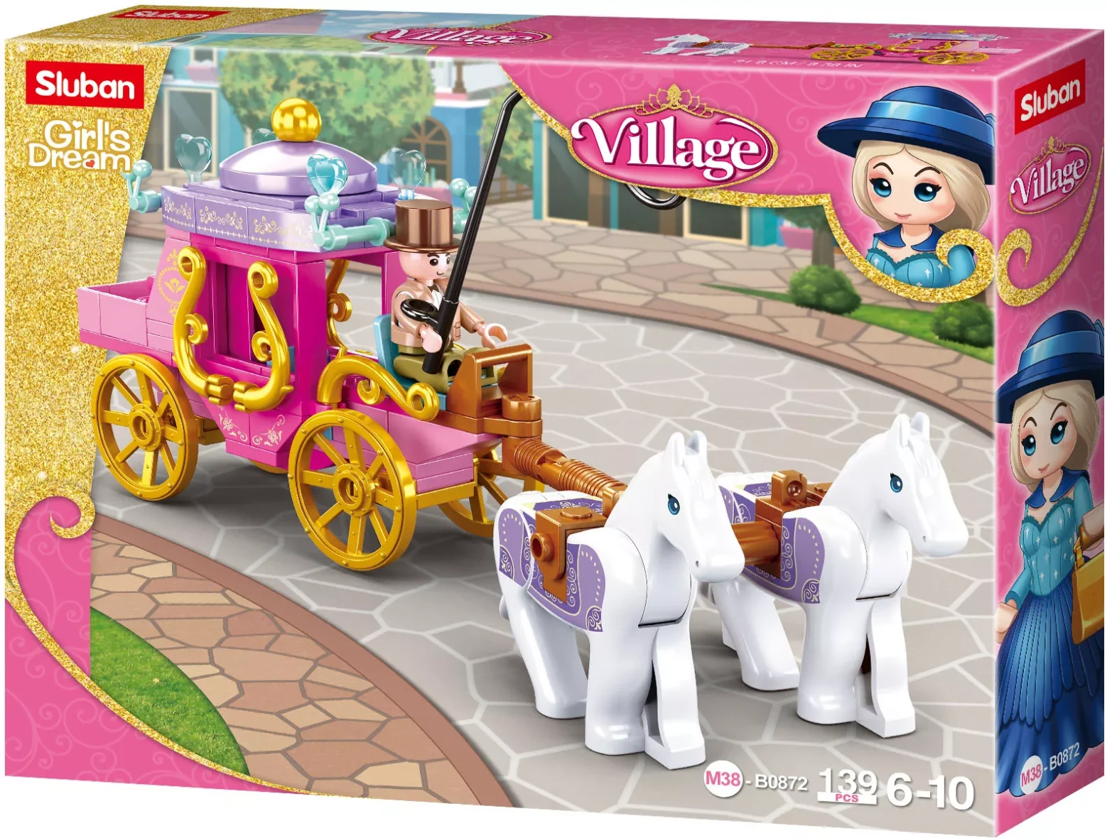 Jeu de Construction – Calèche et Chevaux – Sluban