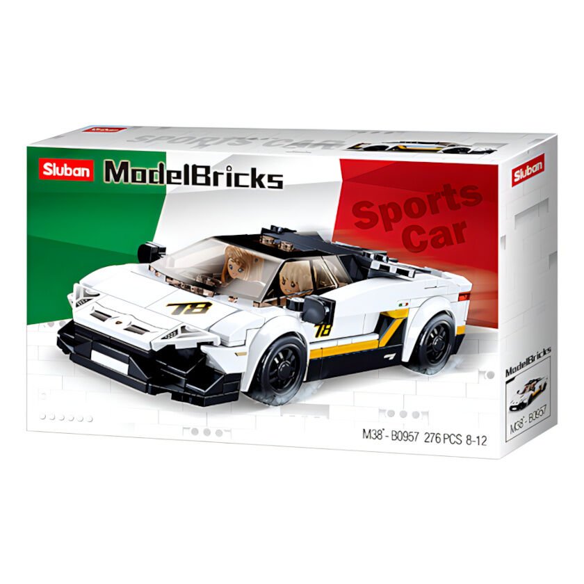 Jeu de Construction – Supercar Italienne Blanche – Sluban