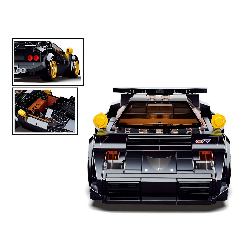 Jeu de Construction – Voiture de Sport Italienne Noire – Sluban
