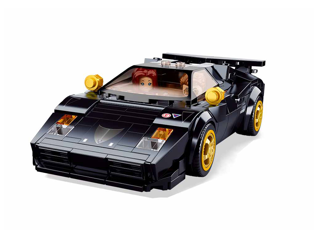 Jeu de Construction – Voiture de Sport Italienne Noire – Sluban