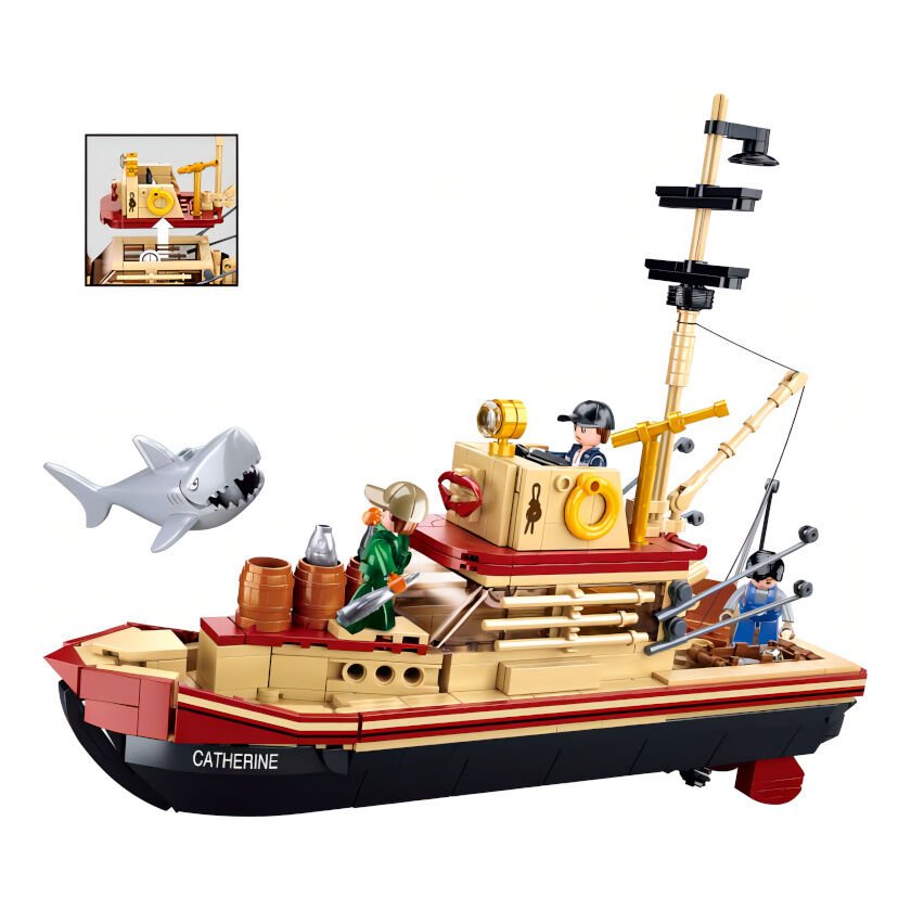 Jeu de Construction – Bateau de Pêche The Great Shark – Sluban