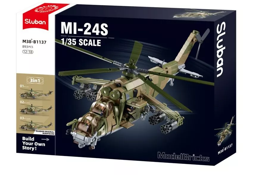 Jeu de Construction – Hélicoptère de Combat MI-24S – Sluban