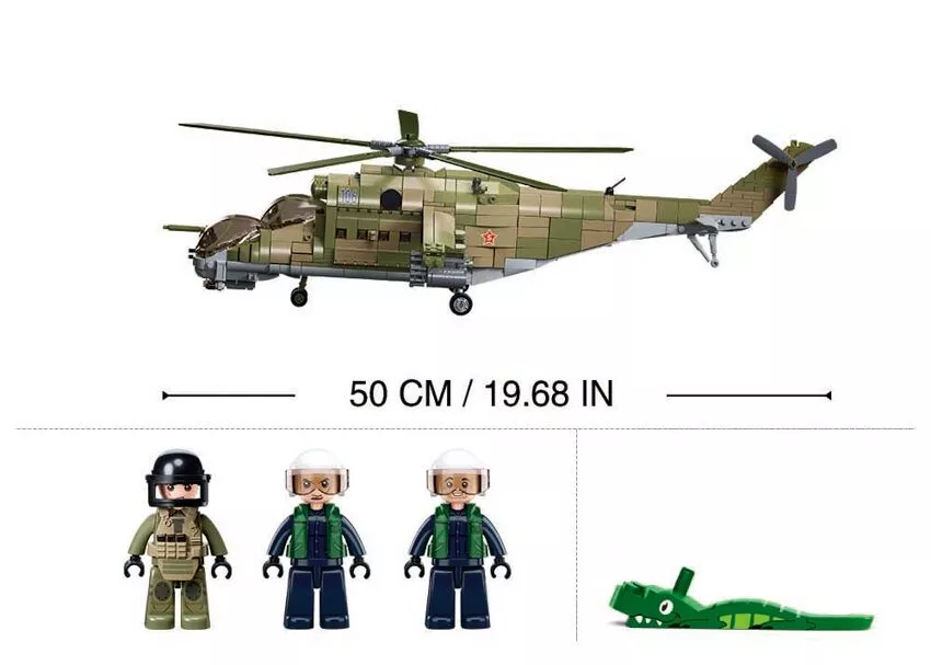 Jeu de Construction – Hélicoptère de Combat MI-24S – Sluban