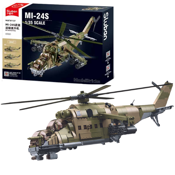 Jeu de Construction – Hélicoptère de Combat MI-24S – Sluban
