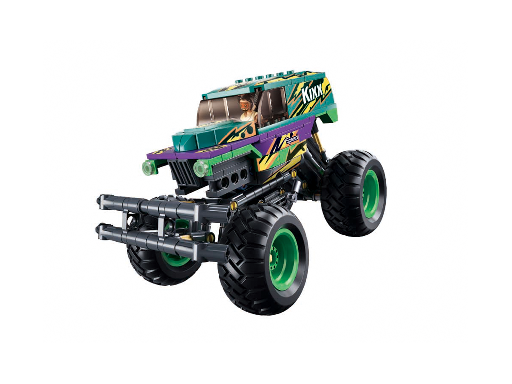Jeu de Construction – Bolide Vert et Violet à Rétrofriction – Sluban