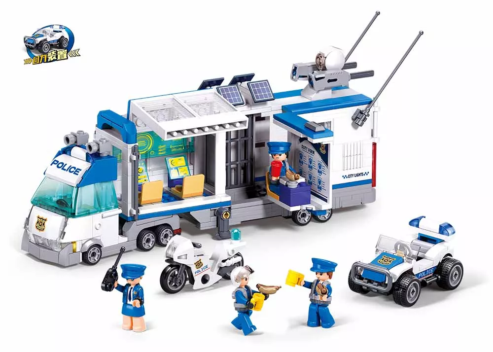 Jeu de Construction – Police Metropolis – Poste de Commandement Mobile – Sluban