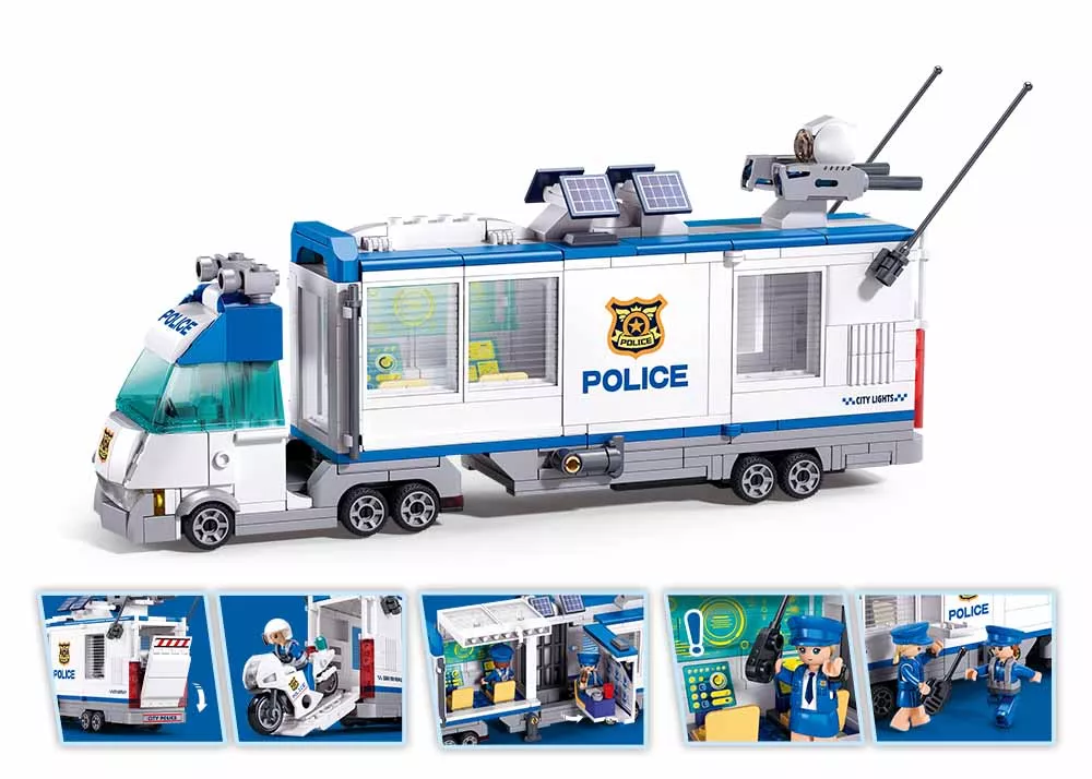Jeu de Construction – Police Metropolis – Poste de Commandement Mobile – Sluban