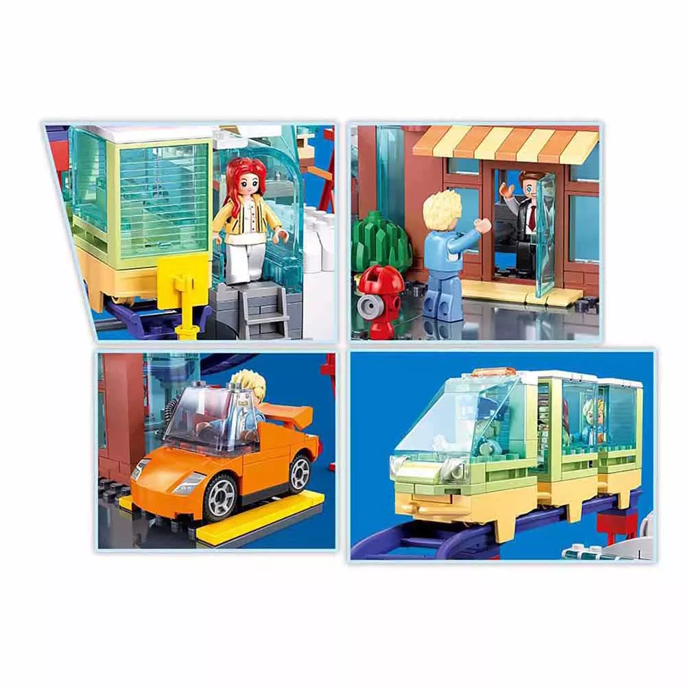 Jeu de Construction – Metropolis – Magasin de Véhicules Électriques – Sluban