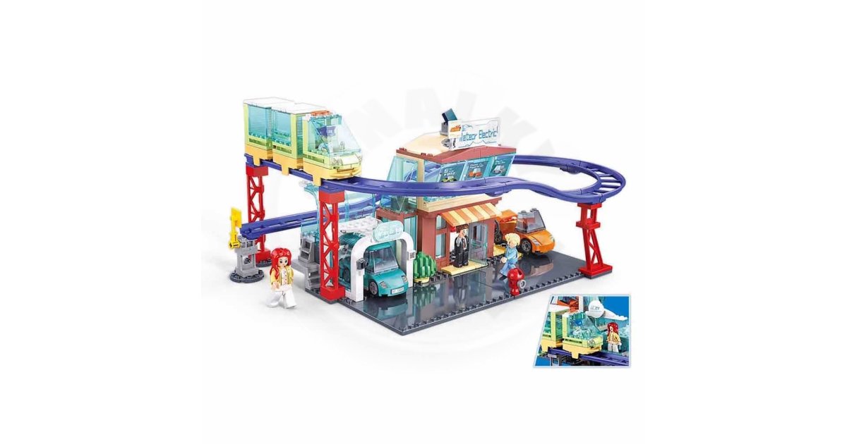 Jeu de Construction – Metropolis – Magasin de Véhicules Électriques – Sluban
