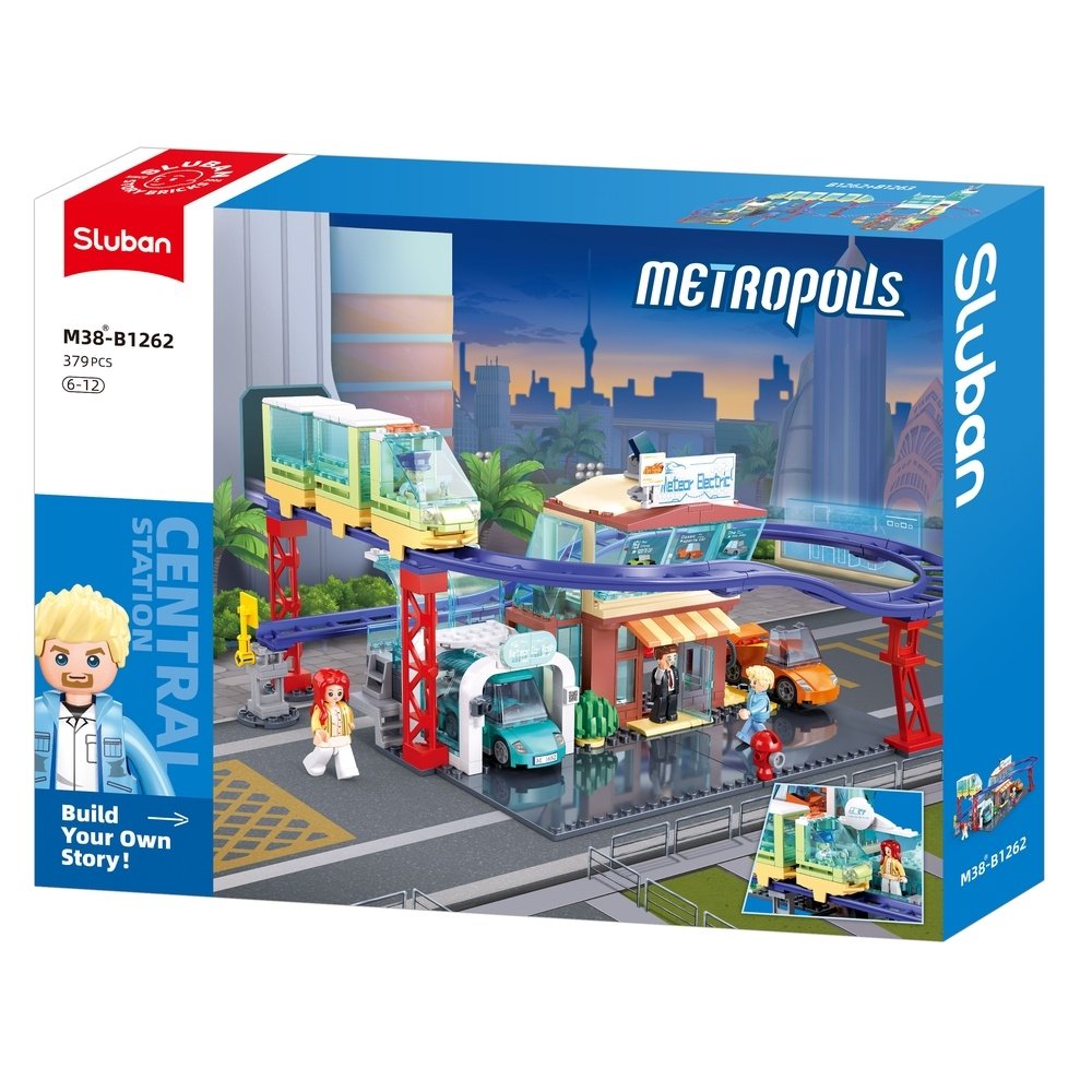 Jeu de Construction – Metropolis – Magasin de Véhicules Électriques – Sluban