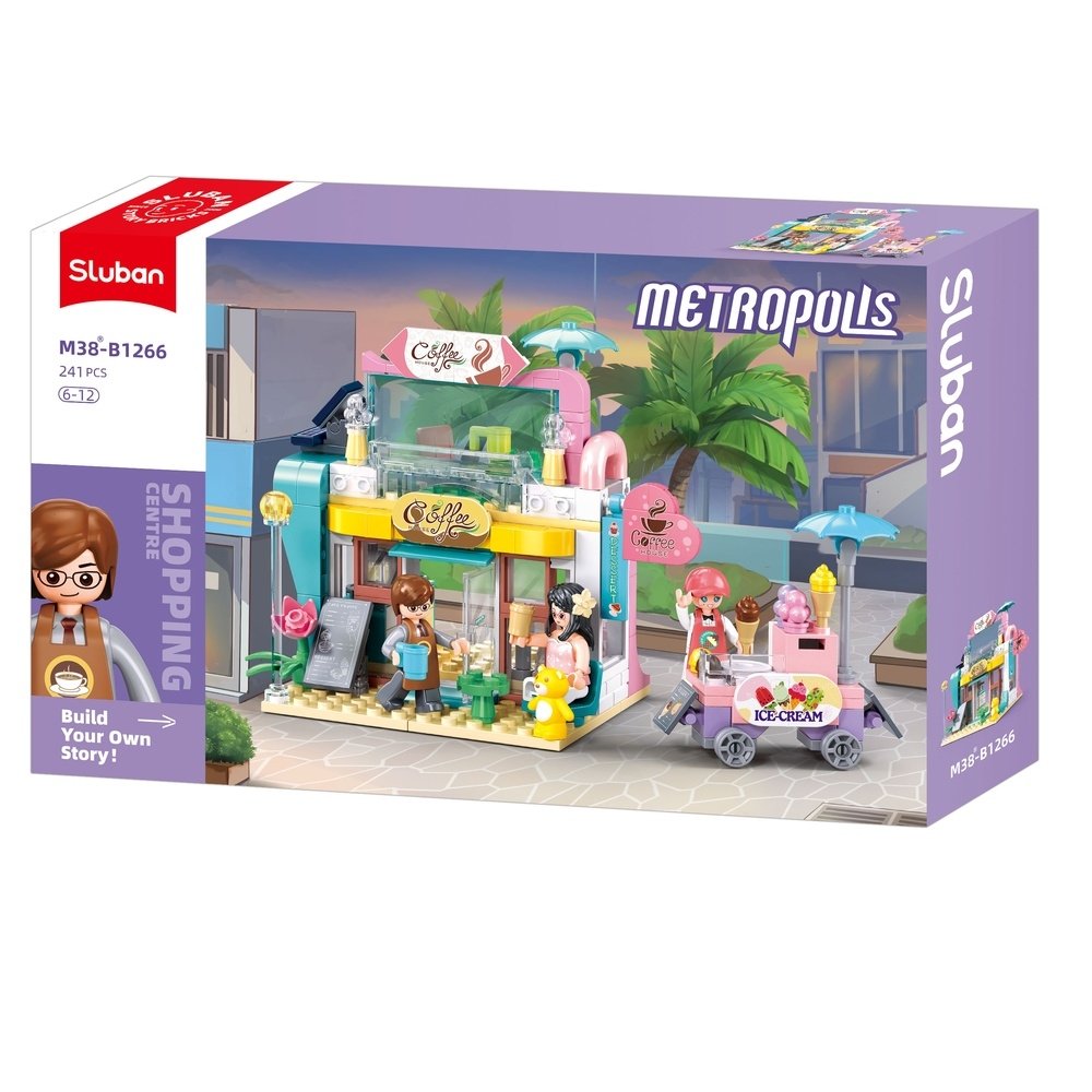 Jeu de Construction – Metropolis – Café et Chariot à Glaces – Sluban