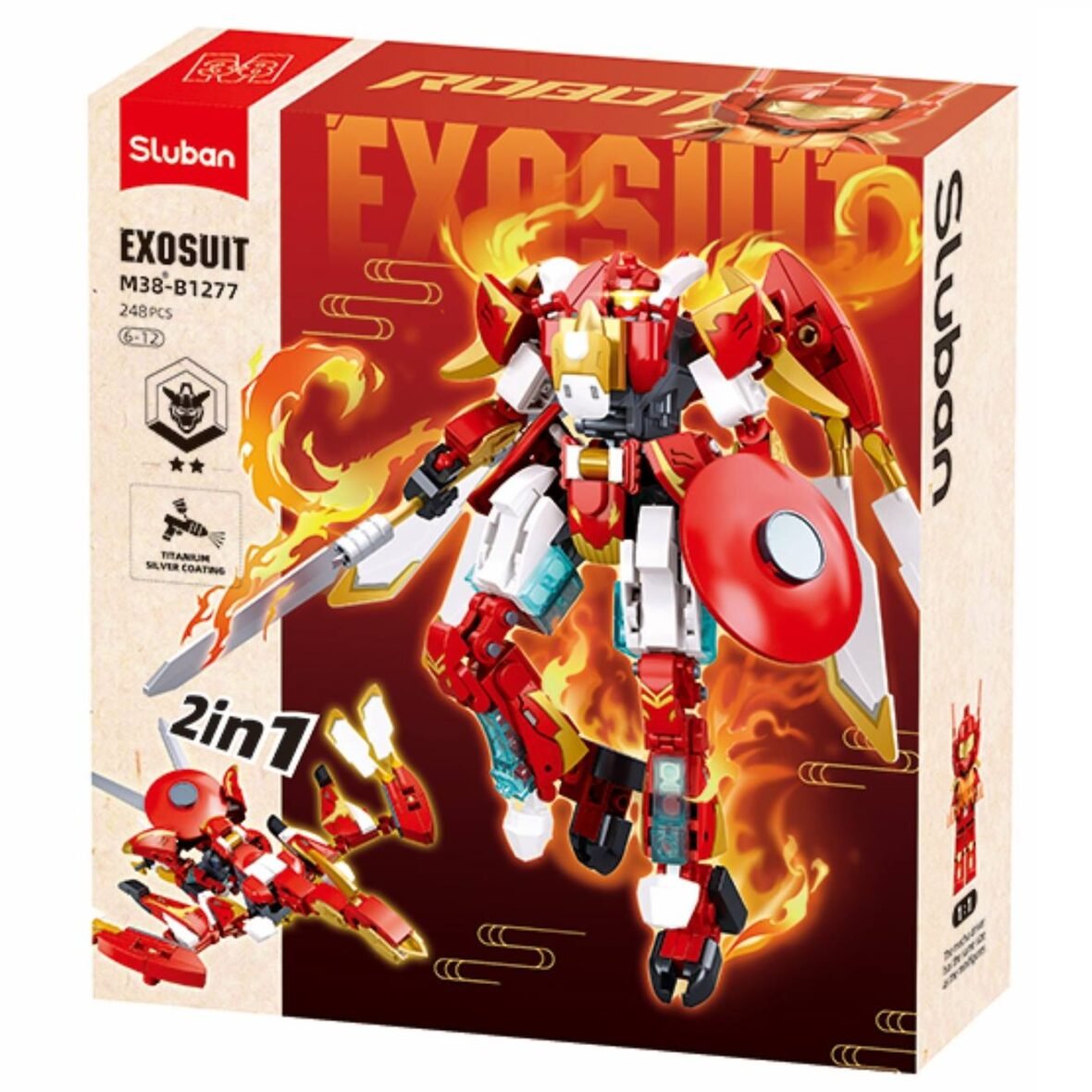 Jeu de Construction – Mecha des Royaumes – Oiseau Rouge – Sluban