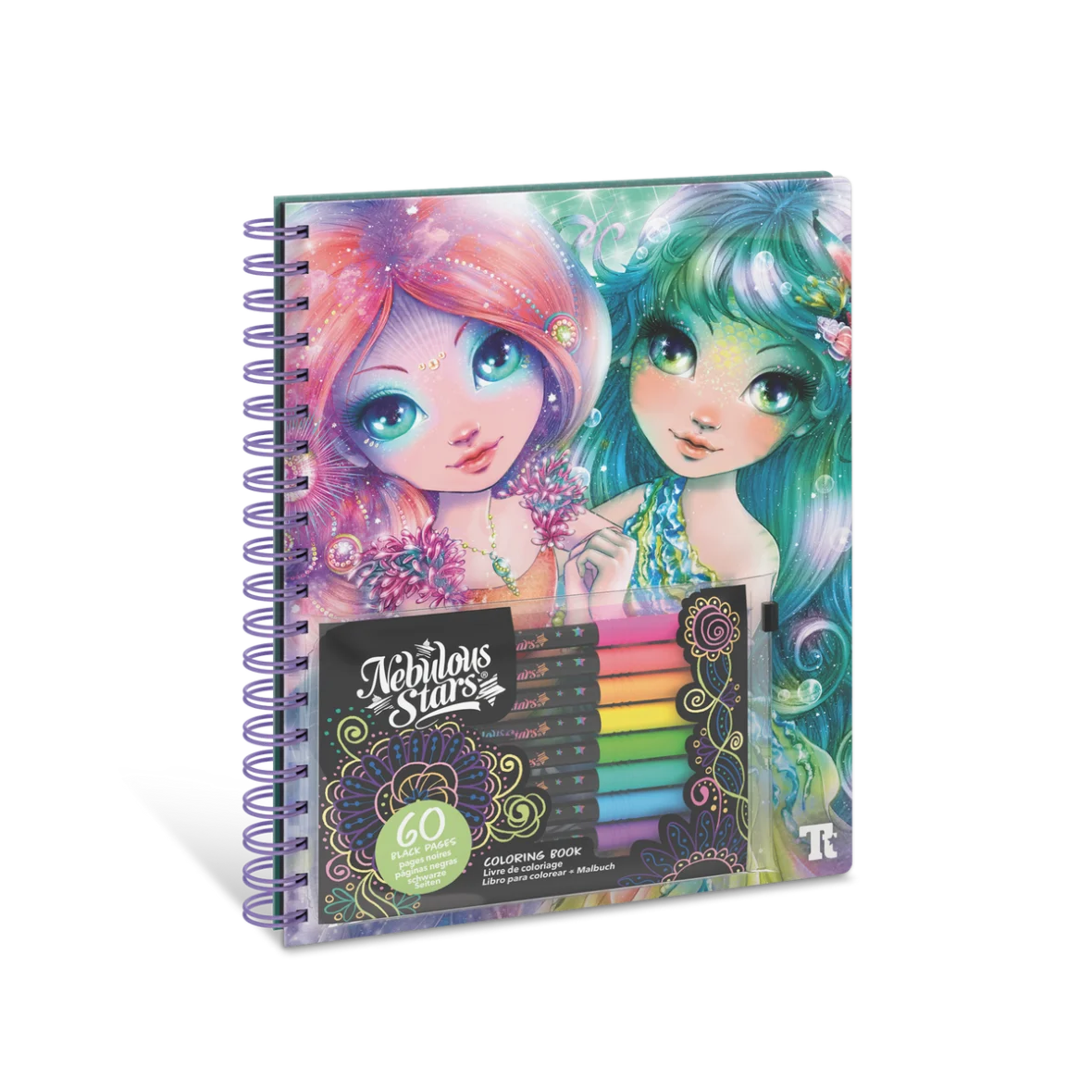 Livre de Coloriage à Pages Noires – Coralia – Nebulous Stars