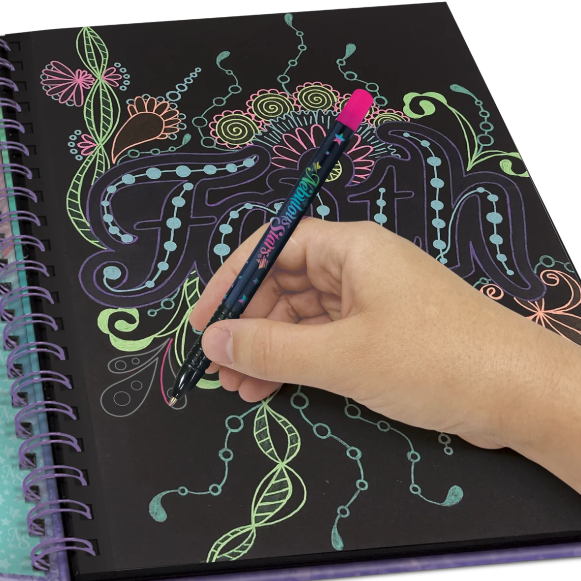 Livre de Coloriage à Pages Noires – Coralia – Nebulous Stars